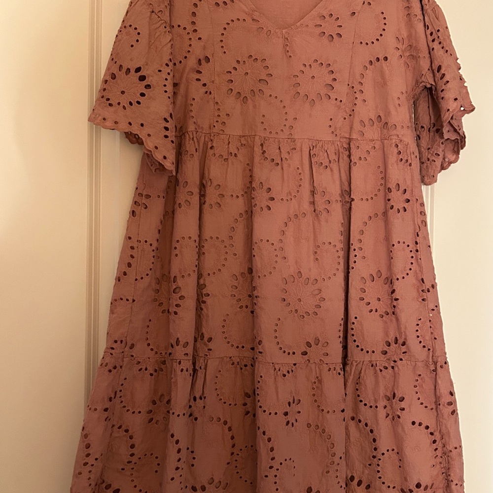 NWT Valentina Naldi Made In Italy Pink 100% Cotton Women’s Pink Sundress Sz S